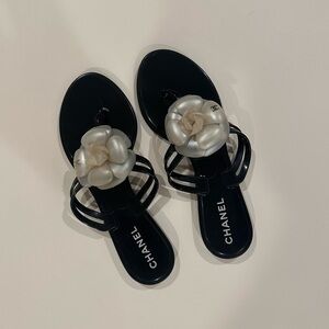 Chanel Camellia Flower Rubber Sandal